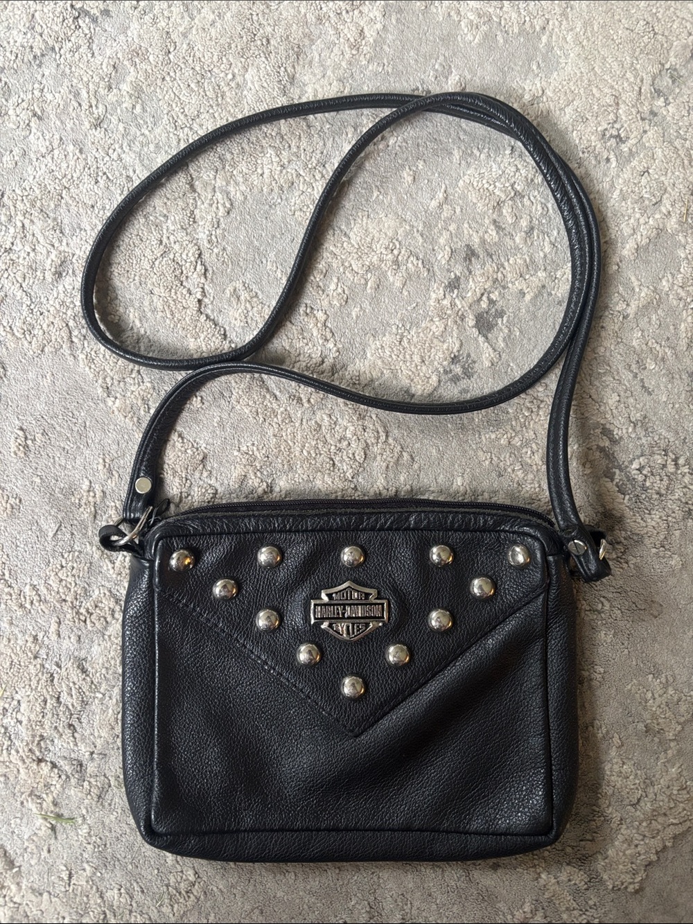 Harley-Davidson Black Studded Leather Crossbody